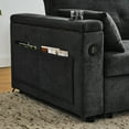 thumbnail image 6 of 54" Pull-Out Sleeper Sofa Bed Double Seat Recliner Sofa Bed with Armrests with Storage and Side Pockets,Adjustable Backrest and Lumbar Pillow for Apartments,Living Rooms,etc.with USB Power Outlet, 6 of 12