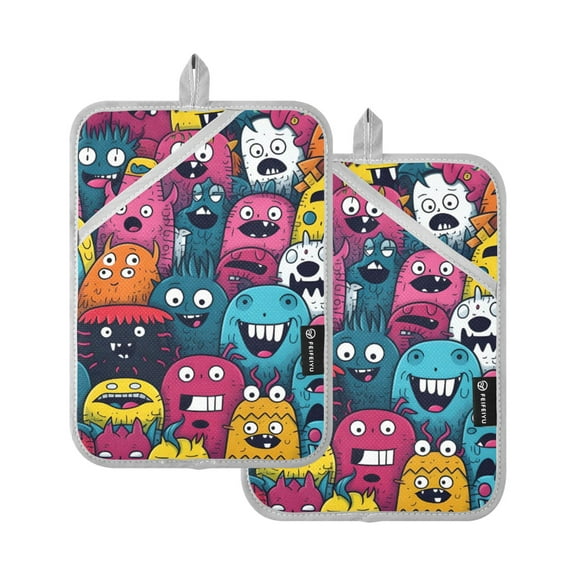 ALAZA Cute Animals Pot Holders Set of 2 Heat Resistant Kitchen Oven Mitts