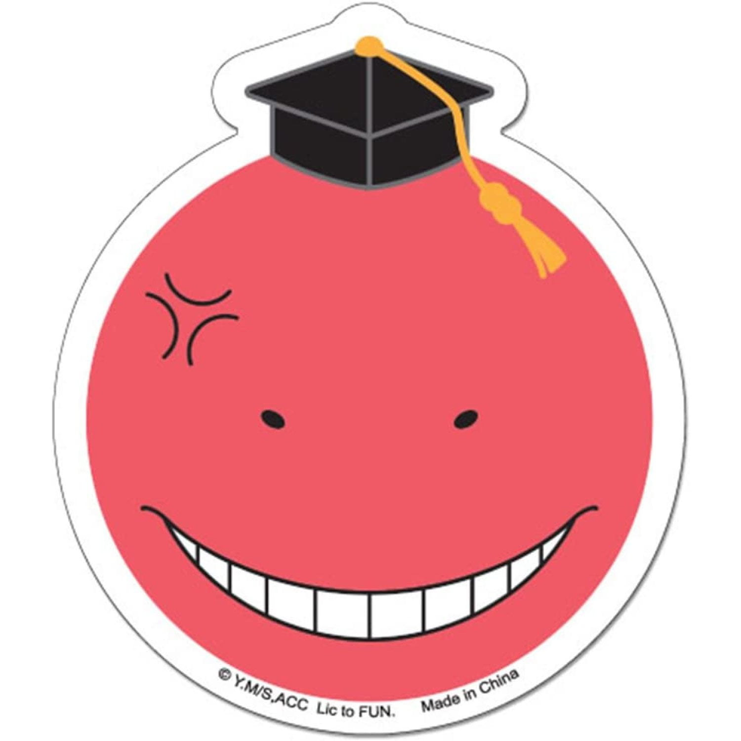 Assassination Classroom: Red Korosensei Angry Face Sticker, Officially ...