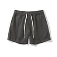 thumbnail image 2 of Turilly Men's Summer Shorts Elastic Waist Khaki ShortsCasual Quarter Drawstring Shorts Elastic Waist Solid Shorts Pants M, 2 of 5