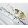 thumbnail image 3 of SilverStarJewel 925 Silver Beautiful Yellow Citrine Cabochon 2 Gemstone Dangle Earrings 4.2 CM, 3 of 3