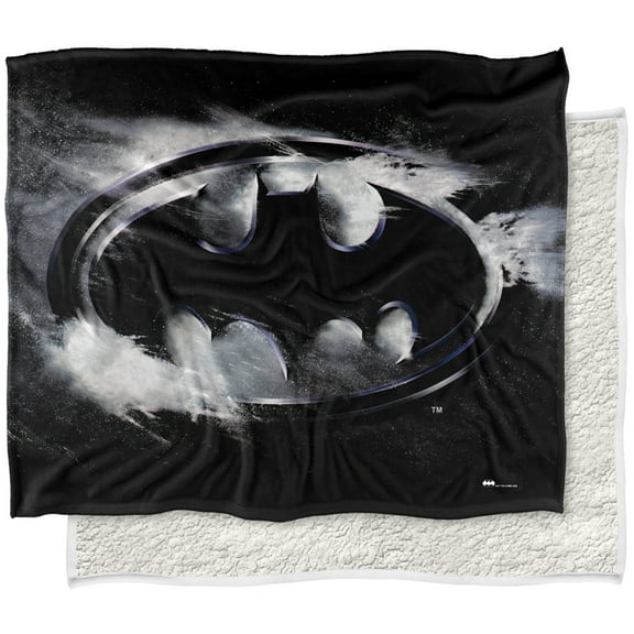 Batman Blanket, 50' x 60' Batman Returns Logo Silky Touch Sherpa Back Super Soft Throw Blanket