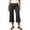 *Dark Gray, variant on VBVC Women's Wide Leg Capri Yoga Pants , High Waisted Side Drawstring Crop Trousers For Women , Ladies' Soft Stretch Pants with Pockets, Black , S-3XL