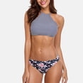 thumbnail image 3 of Women's Floral Bikini Set Lace Up Swimsuit Padded Swimwear, 3 of 6