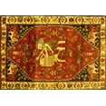 thumbnail image 1 of Ahgly Company Machine Washable Indoor Rectangle Animal Yellow Traditional Area Rugs, 2' x 4', 1 of 4