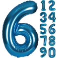 thumbnail image 1 of 40 Inch Blue Numbers 0-9 Birthday Party Decorations Helium Foil Mylar Number Balloon Digital 6, 1 of 4