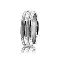 thumbnail image 1 of Genuine 18k White Gold Polished Stylish Wedding Bands Mm, 1 of 6