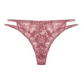 thumbnail image 4 of Scyoekwg G String Thongs for Women Low Waist Hollowed Out Lace Briefs Briefs Comfy Bikini Thongs Ladies Underwear Panties Cheeky Panties Breathable (Pink,XXXL), 4 of 4