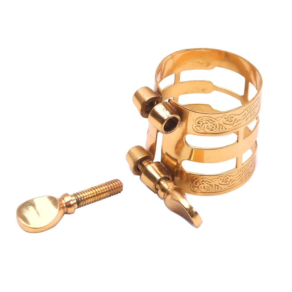Gold Copper Single Screw Sax Mouthpiece Ligature Clip for Soprano Saxophone 