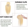 thumbnail image 4 of MY-LADY Hair Toppers for Women Real Human Hair with Bangs 3 Clip In Remy Topper Hairpiece for Thin Hair Natural Looking Hair Extensions 14inch #613 Bleach Blonde, 4 of 8