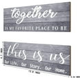 thumbnail image 3 of MUCHENGGIFT 2 Pieces home decor signs This is Us Our Life Our Story Rustic Wood Signs Together Rustic Wooden Wall Art Signs Farmhouse Entryway Signs, 4.7 x 13.8 Inch (), 3 of 7