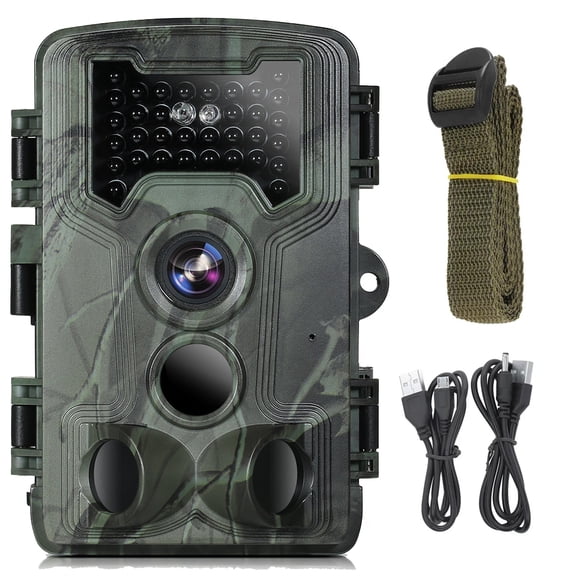 VEATOOL PR1000 Infrared Night Vision Outdoor Hunting Camera, Non-Cellular Non-WiFi Version, 58MP 1080P, 0.1s Motion Trigger, IP66 Waterproof, for Home Security & Wildlife Monitoring