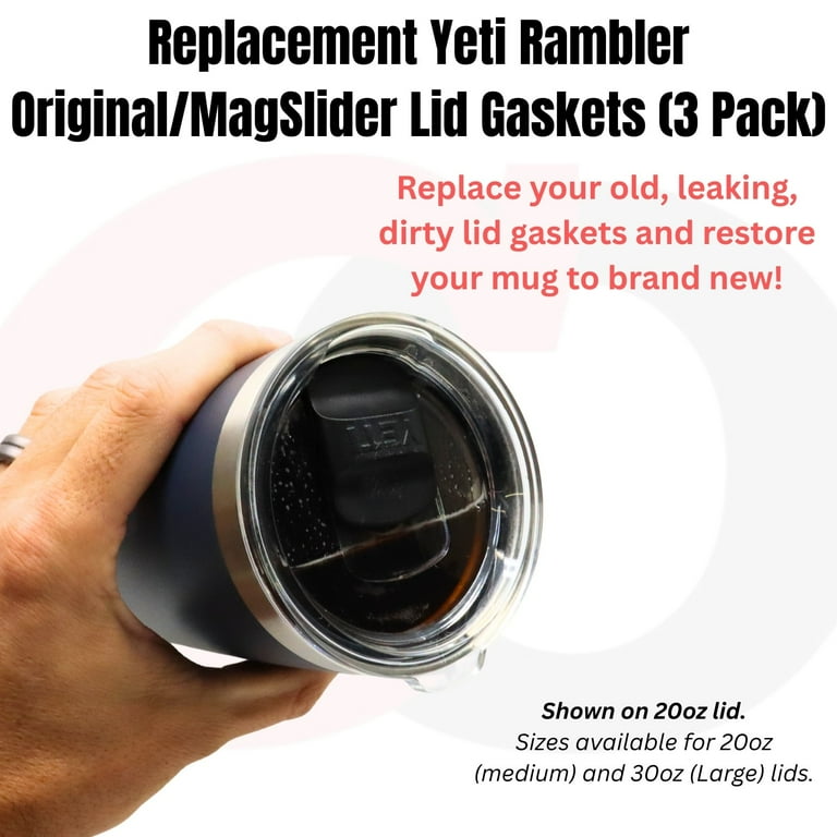 Captain O-Ring  Replacement Lid Seal Gaskets for Yeti Stainless Steel Insulated Tumbler Mugs 3 Pack [20 oz Lid Size]