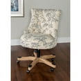 Linon Sinclair Floral Office Chair in Gray