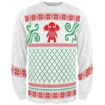 Cthulhu Lovecraft Dimensions Ugly Christmas Sweater All Over Adult Long Sleeve