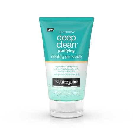 Deep Cleaning Face - Neutrogena Deep Clean Purifying Cooling Gel and Face Scrub, 4.2 oz