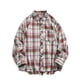 thumbnail image 1 of Blusa y camisa de manga larga con cuello vuelto para hombre, con solapa estampada y botones, bolsillo tipo cárdigan, blusa de manga larga con cuello vuelto, blusa de poliéster para hombre, 1 of 3