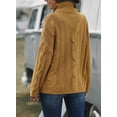 thumbnail image 6 of Asyoly Women Turtleneck Cable Knit Sweater Winter Long Balloon Sleeve Solid Color Casual Loose Oversized Chunky Pullover Cute Jumper Warm Tops S-XXL, 6 of 8