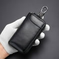 thumbnail image 6 of Coconut Ok Leather Keychain Men Key Holder Organizer Pouch Split Car Key Wallet Pouch Bag,Black, 6 of 8