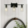 thumbnail image 4 of Aiwen 3-Light Vanity Light Industrial Light Fixture Unique Glass Wall Mount Lamp, 4 of 9