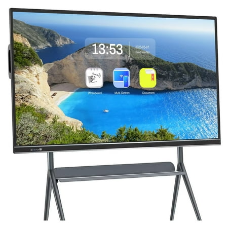 JYXCN 4K Smart Board, 75 Inch Interactive All-in-One Computer Touch Screen with Dual System & Cloud Sharing For Classroom, Office & Presentations