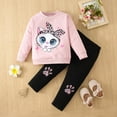 thumbnail image 7 of Emy Dola 1-6 Years Toddler Baby Girl Clothes Fall Winter Outfit Little Girls Leopard Cat Sweatshirts Pants Set Baby Sweatsuit Clothing, 7 of 7