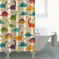 thumbnail image 4 of Colorful Dinosaur Assortment Pattern Shower Curtain 72"x72" ,Bathroom Decorative Shower Curtains Set with 12 Hooks,Modern Waterproof Washable Shower Curtain, 4 of 6