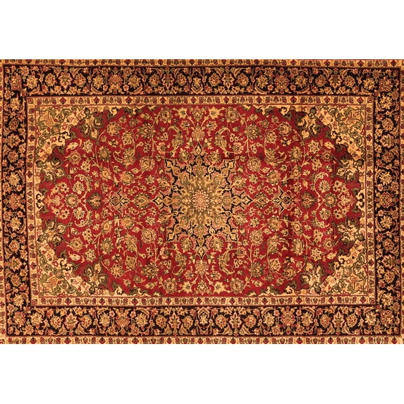 Ahgly Company Indoor Rectangle Persian Orange Traditional Area Rugs, 8' x 12'