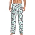 thumbnail image 2 of Picia Bears and Tropical Leaves Mens Soft Woven Cotton Elastic Waistband Sleep Pajama Pant Lounge Sleep Pant With Pockets And Drawstring-Large, 2 of 9