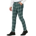 thumbnail image 5 of INSPIRE CHIC Men's Dress Plaid Pants Formal Printed Checked Trousers 36 Green, 5 of 7