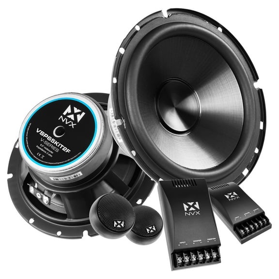 NVX VSP65KIT2F 6.5" Component Car Speaker System 750W Peak 2-Ohm 2-Way w/ 25mm Silk Dome Tweeters