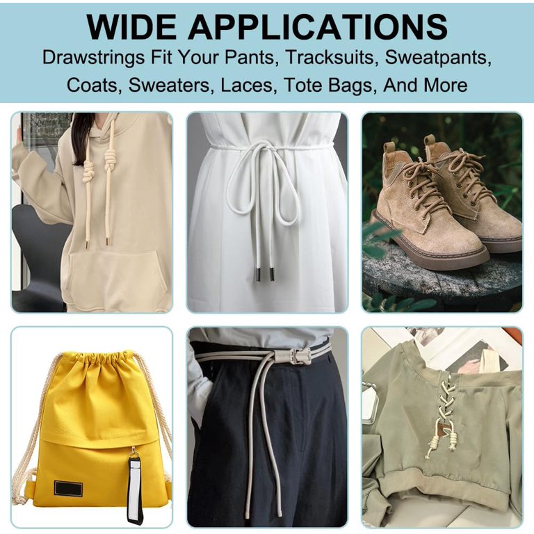 20 Yards Black Hoodie String Replacement, 6mm Round Soft