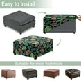 thumbnail image 5 of Xoenoiee Tropical Palm Leaves Print Ottoman Chair Cover Ottoman Chair Slipcovers Printed Square Storage Stool Cover Stretch Footstool Footrest Sofa Slipcovers with Elastic Bottom, S, 5 of 7