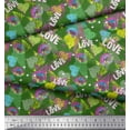 thumbnail image 3 of Soimoi Green Velvet Fabric Text,Lips & Heart Print Sewing Fabric Yard 58 Inch Wide, 3 of 3