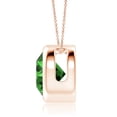 thumbnail image 2 of ANGARA Lab Grown 3.39 Ct Bezel-Set Round Emerald Solitaire Pendant for Women in 14K Rose Gold (Size-10mm) | May Birthstone, Birthday, Anniversary, Jewelry Gift for Women | Lab-Grown Emerald Necklace, 2 of 7