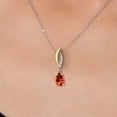 thumbnail image 3 of Gem Stone King 925 Silver and 10K Yellow Gold Poppy Topaz and White Lab Grown Diamond Pendant Necklace for Women | 1.03 Cttw | Gemstone November Birthstone | Pear Shape 8X5MM | With 18 inch Chain, 3 of 6