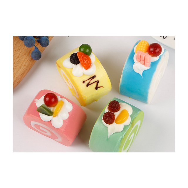 Pequeños Rollos Suizos PU Calcomanías para Refrigerador Rollos Suizos Educación Temprana Fotografía Simulación Manualidades Pequeños Regalos Pretender Juguetes (10 piezas, al azar) JAMW Sencillez