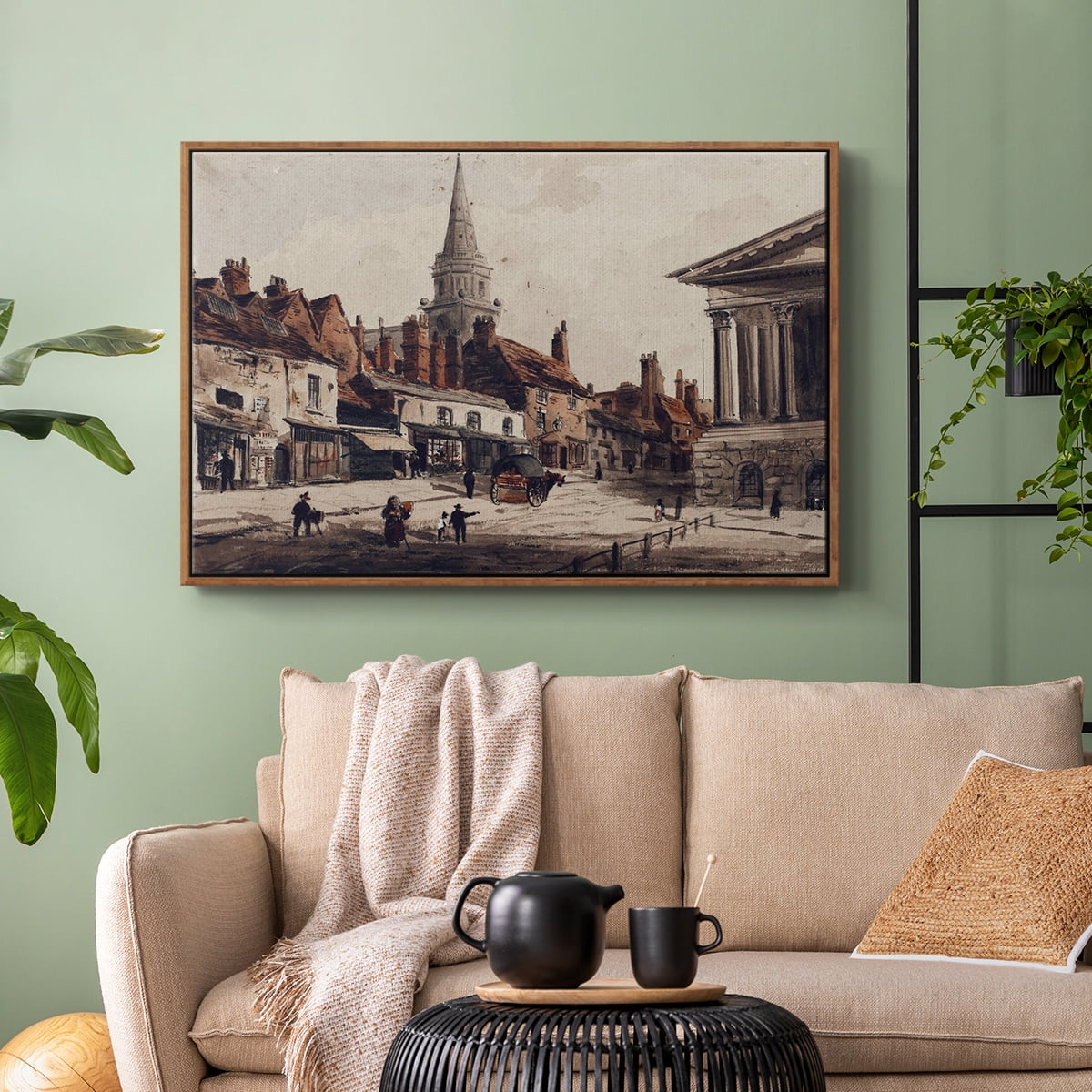Vintage Landscape-CCXXXIV By Wexford Home Framed in Walnut Wood Gallery Wrapped Canvas 17 in. x 25 in.