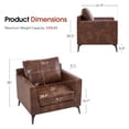 thumbnail image 4 of MCombo Modern Accent Chair, Faux Leather Upholstered Lounge Armchair, Single Sofa Chairs for Living Room Office 4629, 4 of 9