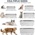 thumbnail image 3 of Stainless Steel Cat Litter Box XXL- Metal High Sided Cat Pan, Large Stainless Steel Box, Indoor Litter Tray, Non Stick, No Smell, Easy to Clean, Pet Toilet Supplies for Kitten, Kitty, Rabbit, 3 of 4