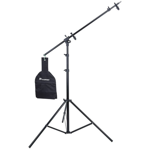 Flashpoint 11.5' Aluminum 5 Section Super Light Stand with Boom Extension and Reflector Holder Arm
