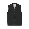 thumbnail image 6 of Resicozy Men's Knit Sweater Vest Solid Color V Neck Button Down Sleeveless Cardigan Vest Black S, 6 of 7