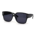 thumbnail image 3 of Womens Large Thick Plastic Horn Rim Retro Chic Sunglasses Grey Glitter Black, 3 of 4