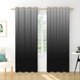 thumbnail image 6 of Nanqianyi Black Ombre Blackout Curtains 42 X 96 Inch Length for Bedroom, Black Grey Gradient Window Curtain Thermal Insulated Drapes 2 Panels Set, 6 of 10