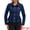 Dark Blue, variant on Women's Button Down Collar Ruffle Hem Peplum Jean Jacket L Light Blue