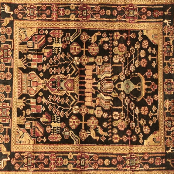 Ahgly Company Indoor Square Persian Brown Traditional Area Rugs, 6' Square