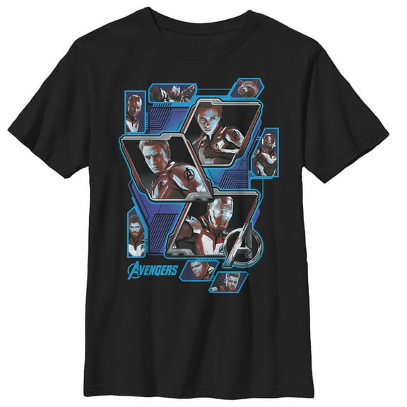 Boy's Marvel Avengers: Endgame Hero Tech Panels Graphic Tee Black Small