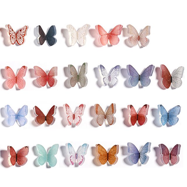 Coofit 23PCS Butterfly Nail Charm Decorative Butterfly Nail Decoration Nail Rhinestone