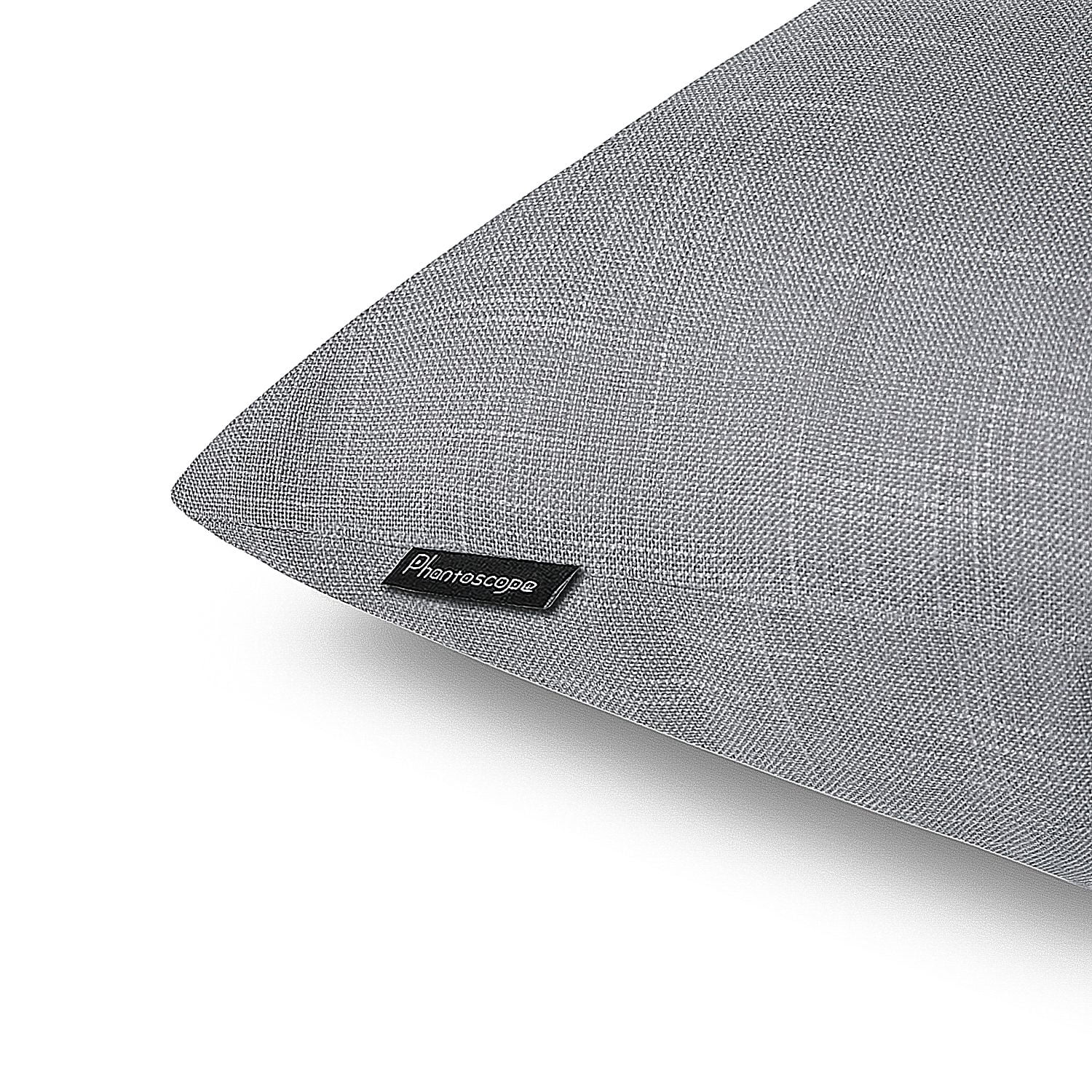 Phantoscope Soft Textured Linen-Look Decorative Throw Pillow, 18 x 18 in, Light Gray, 1 Pack