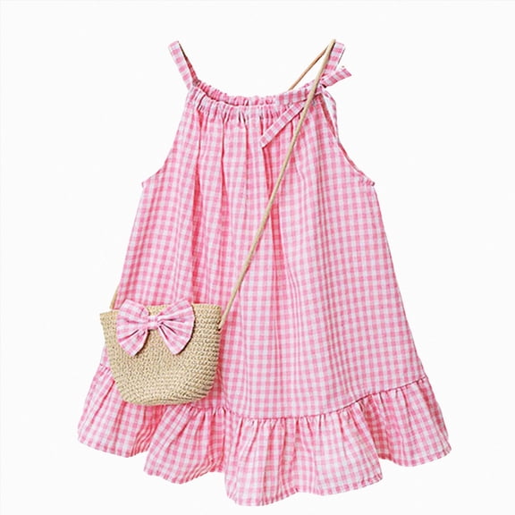 KPOPLK Baby Girl Clothes Cute Spring Summer Sun Dresses Toddler Casual Beach Boho Floral Dress Girls Summer Outfits(3-4 Years,Pink)